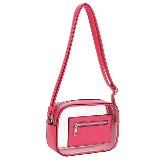 Annie Clear Crossbody Bag - Berry banner