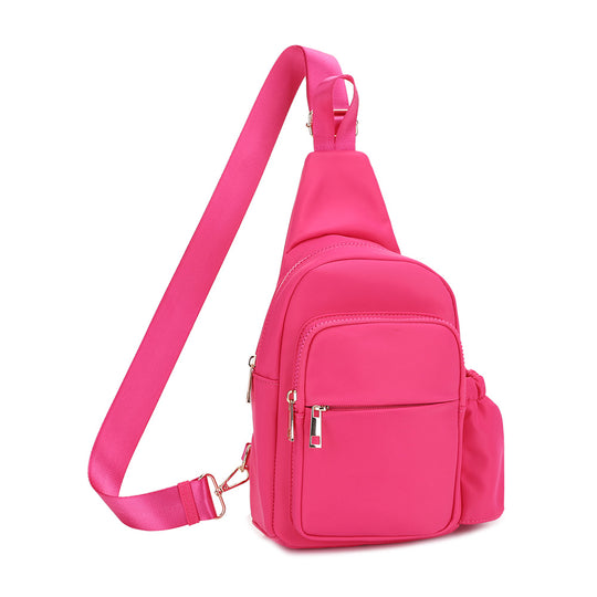 Casey Nylon Crossbody Bag - Hot Pink banner
