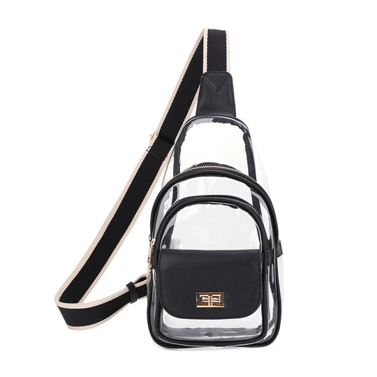 Laynie Clear Sling Bag - Clear/Black banner