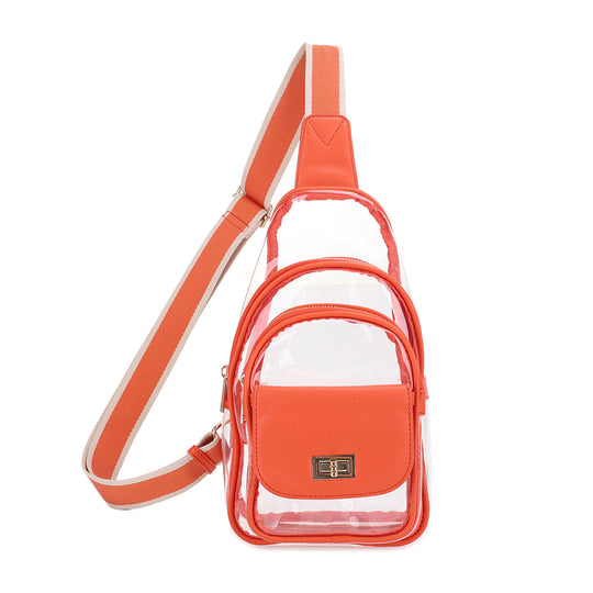 Laynie Clear Sling Bag - Clear/Orange banner