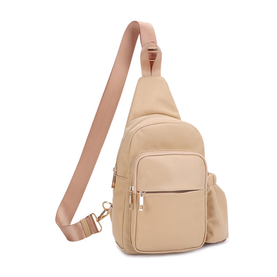 Casey Nylon Crossbody Bag - Taupe banner