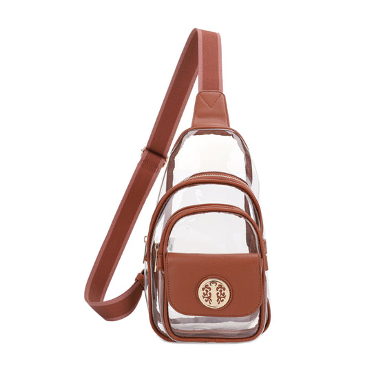 Eva Clear Sling Bag - Brown banner