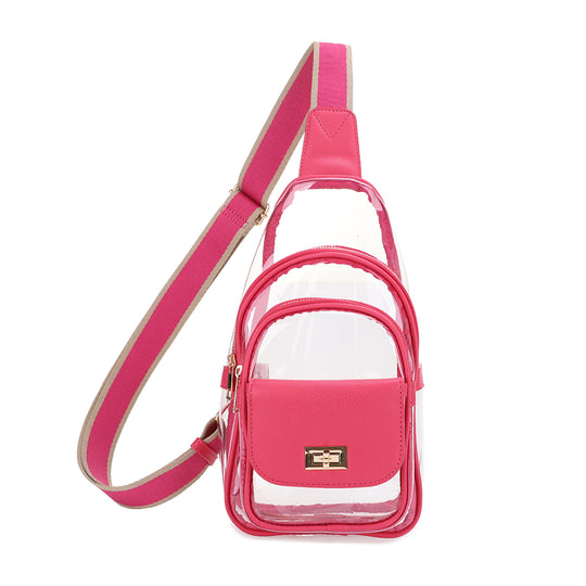 Laynie Clear Sling Bag - Clear/Hot pink banner